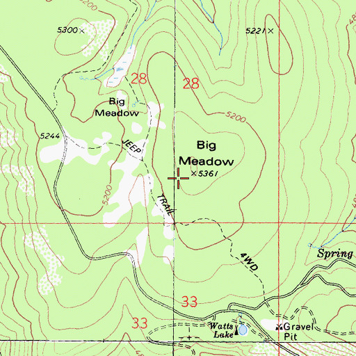 Topographic Map of Big Meadow, CA