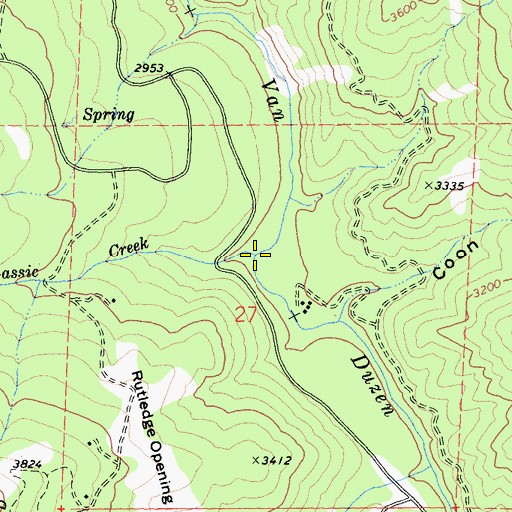 Topographic Map of Black Lassic Creek, CA