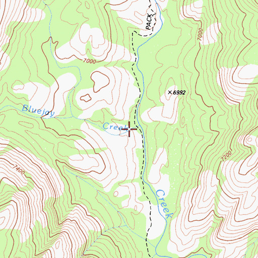 Topographic Map of Bluejay Creek, CA