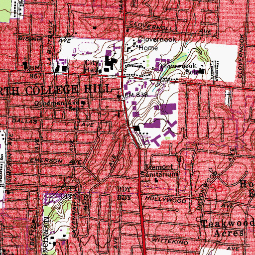 Topographic Map of Community Ambulance Service, OH