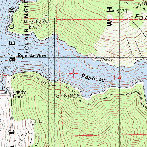 Topographic Map of Trinity Lake, CA