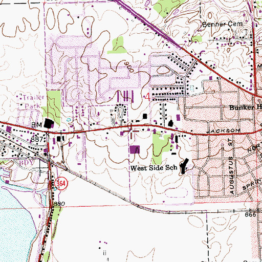 Topographic Map of Joint Township District Memorial Hospital Patient Transport, OH
