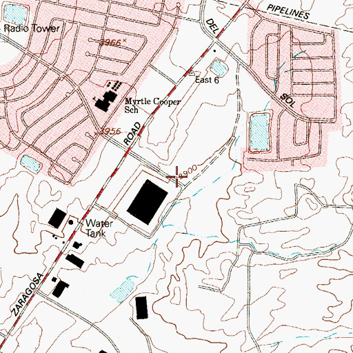 Topographic Map of El Paso Fire Department Station 29, TX