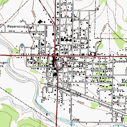 Topographic Map of Eden Volunteer Fire Department, TX