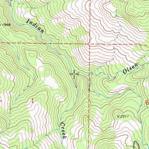 Topographic Map of Olsen Creek, CA