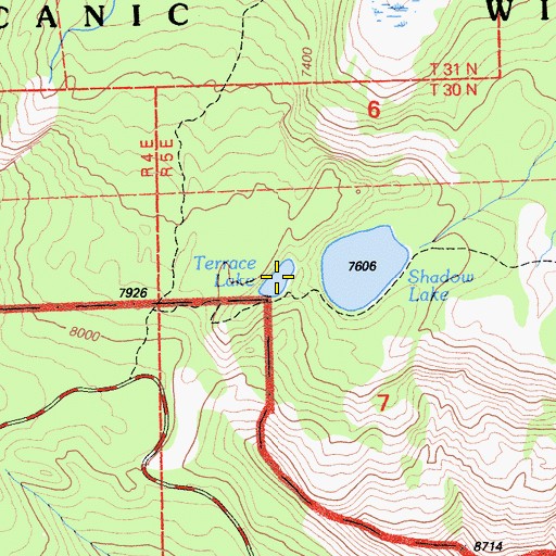 Topographic Map of Terrace Lake, CA