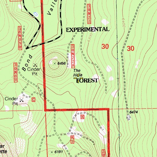 Topographic Map of The Hole, CA