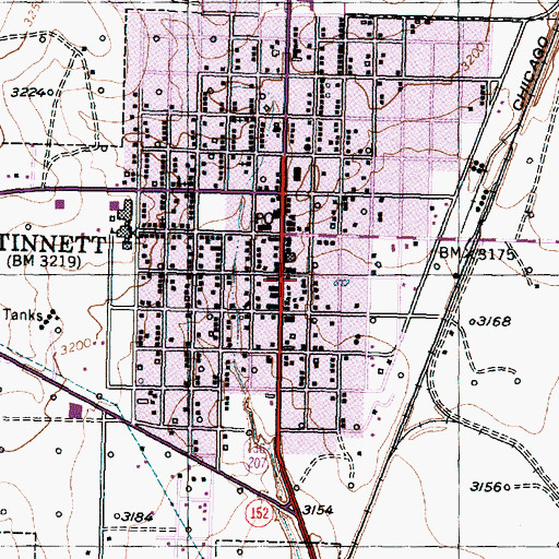 Topographic Map of Stinnett Volunteer Fire Department, TX