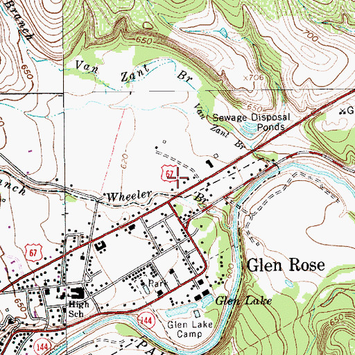 Topographic Map of Glen Rose Fire Department, TX