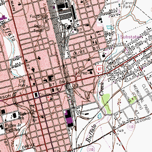 Topographic Map of Cleburne Fire Department and Ambulance Station 1, TX