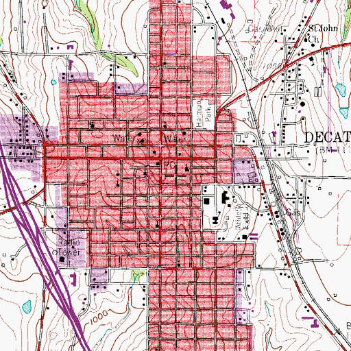 Topographic Map of Decatur Fire Department, TX