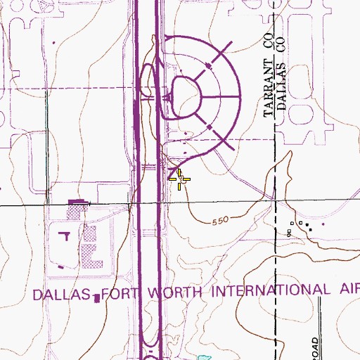 Topographic Map of Dallas Fort Worth International Airport Department of Public Safety Station 5, TX