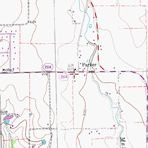 Topographic Map of Parker Fire Department, TX