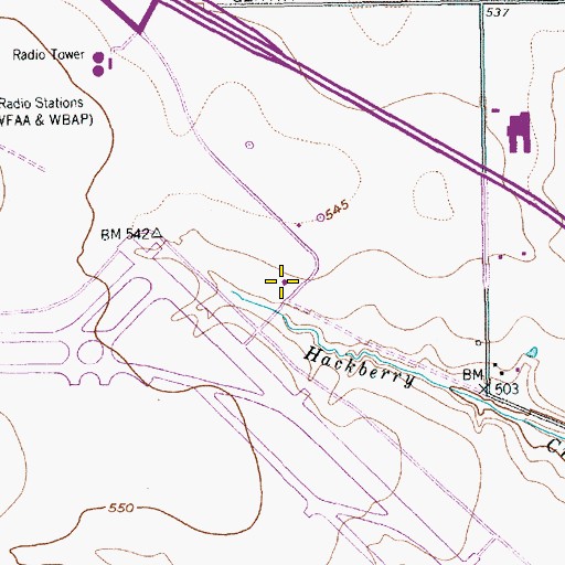 Topographic Map of Dallas Fort Worth International Airport Department of Public Safety Station 3, TX