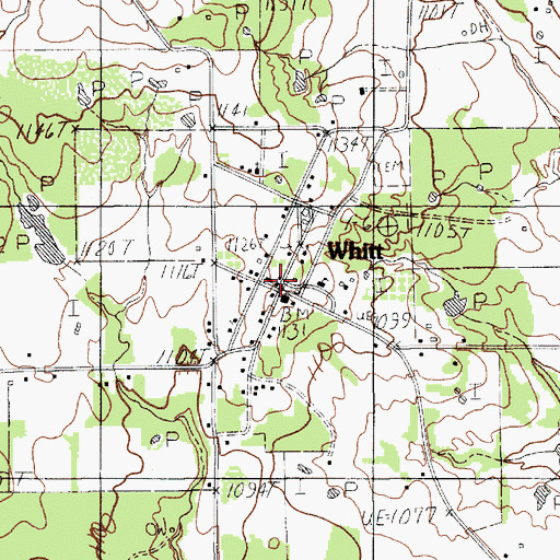 Topographic Map of Adell - Whitt Volunteer Fire Department, TX