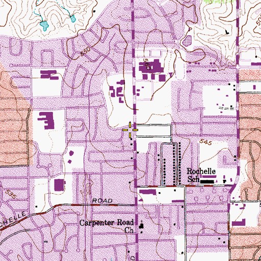 Topographic Map of Irving Fire Department Station 4, TX