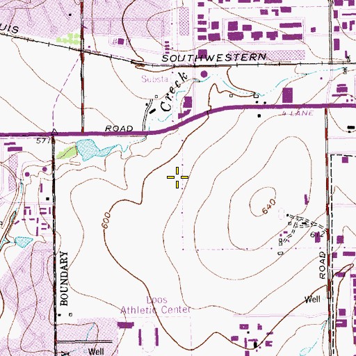 Topographic Map of Addison Fire Department Station 2, TX