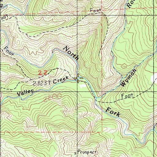Topographic Map of Twin Valley Creek, CA