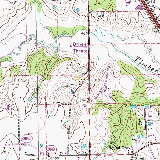 Topographic Map of Lewisville Fire Department Station 3, TX