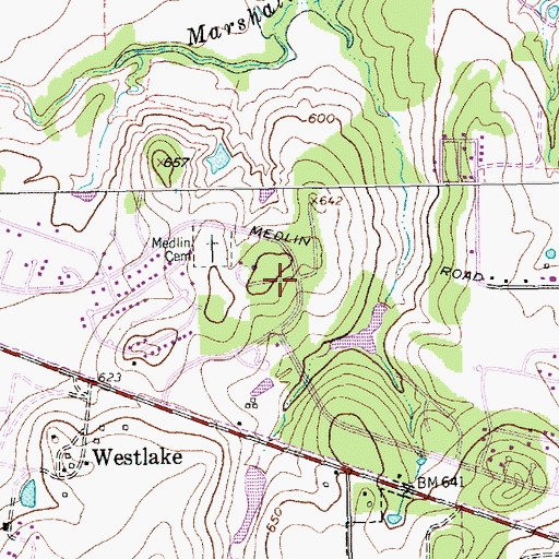 Topographic Map of Trophy Club Fire and Rescue, TX