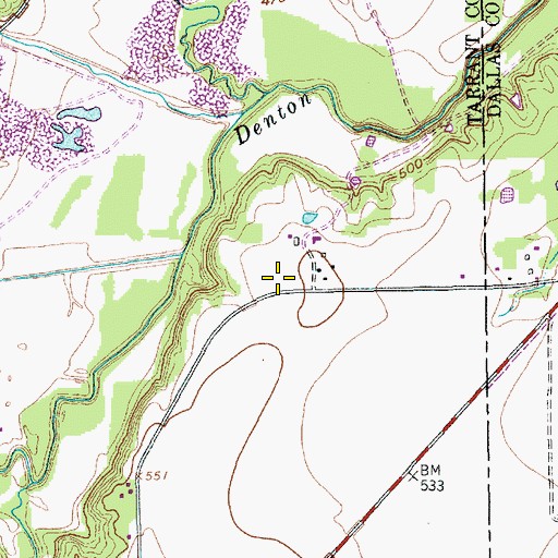 Topographic Map of Grapevine Fire Department Station 5, TX