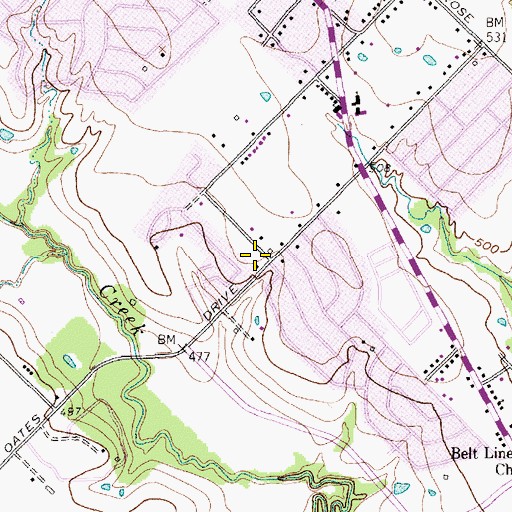Topographic Map of Garland Fire Department Station 4, TX