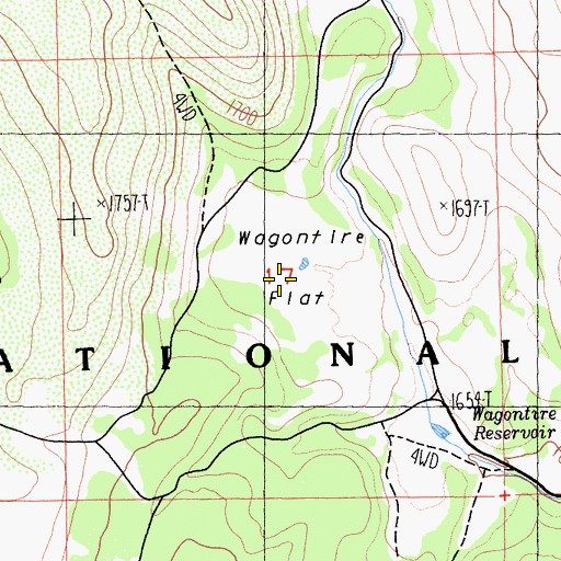 Topographic Map of Wagontire Flat, CA