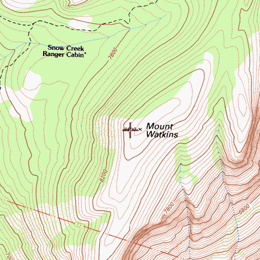 Topographic Map of Mount Watkins, CA