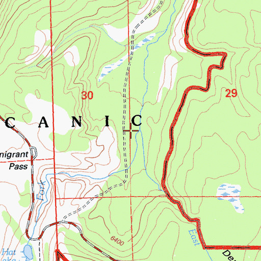 Topographic Map of West Fork Hat Creek, CA