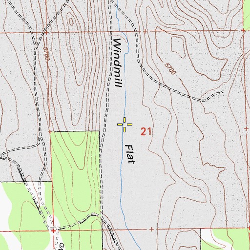 Topographic Map of Windmill Flat, CA