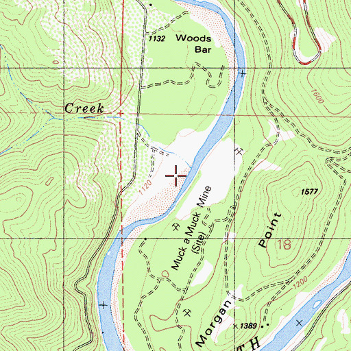 Topographic Map of Woods Creek, CA