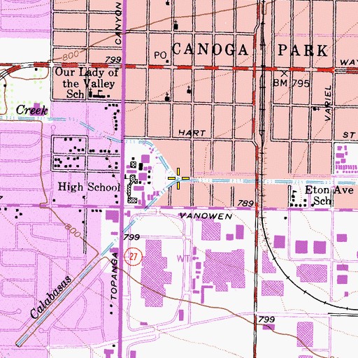 Topographic Map of Arroyo Calabasas, CA