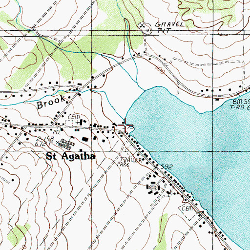Topographic Map of Saint Agatha Volunteer Fire Department, ME