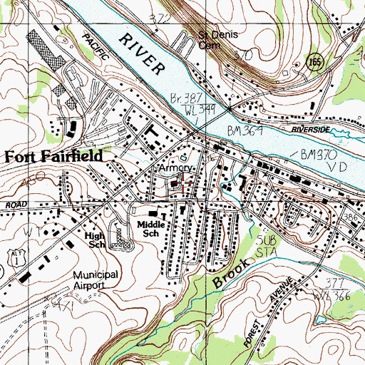 Topographic Map of Fort Fairfield Fire Department, ME