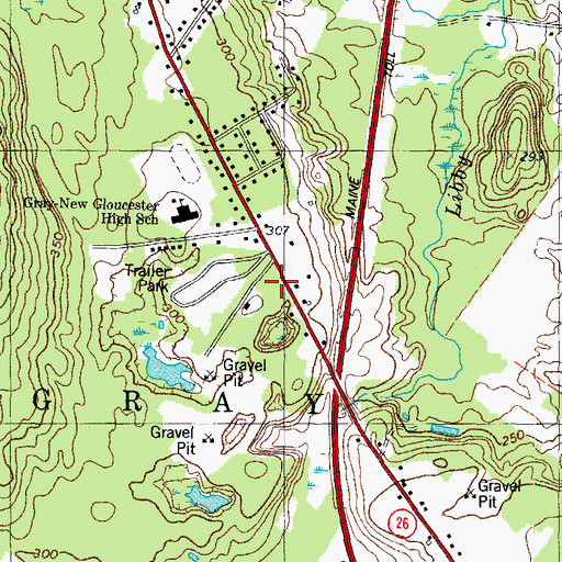 Topographic Map of Gray Fire and Rescue, ME