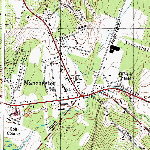 Topographic Map of Manchester Fire Department, ME