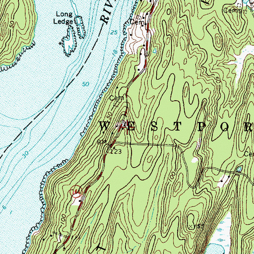 Topographic Map of Westport Island Volunteer Fire Station, ME