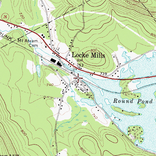 Topographic Map of Greenwood Fire Department Locke Mills Station, ME
