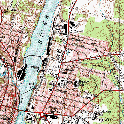 Topographic Map of Augusta Fire Department Wells Station, ME