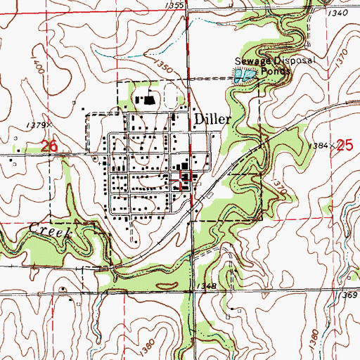 Topographic Map of Diller Rural Fire and Rescue, NE