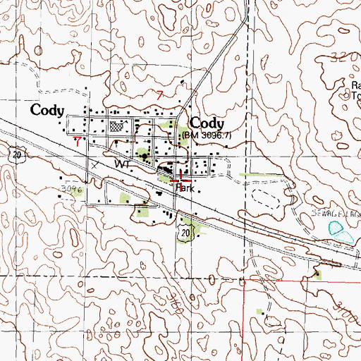 Topographic Map of Cody Volunteer Fire Department, NE
