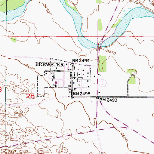 Topographic Map of Brewster Rural Fire District, NE