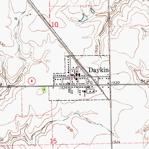 Topographic Map of Daykin Volunteer Fire and Rescue, NE