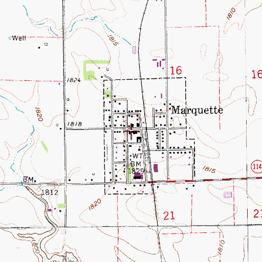 Topographic Map of Marquette Volunteer Fire and Rescue, NE