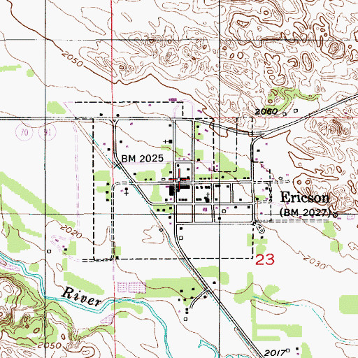 Topographic Map of Ericson Volunteer Fire Department, NE