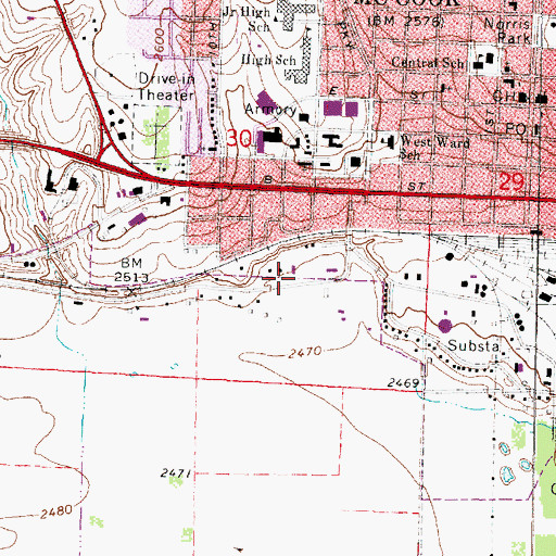 Topographic Map of Red Willow Western Fire Protection District, NE
