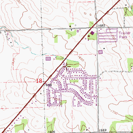 Topographic Map of Woodland Park Fire and Rescue, NE