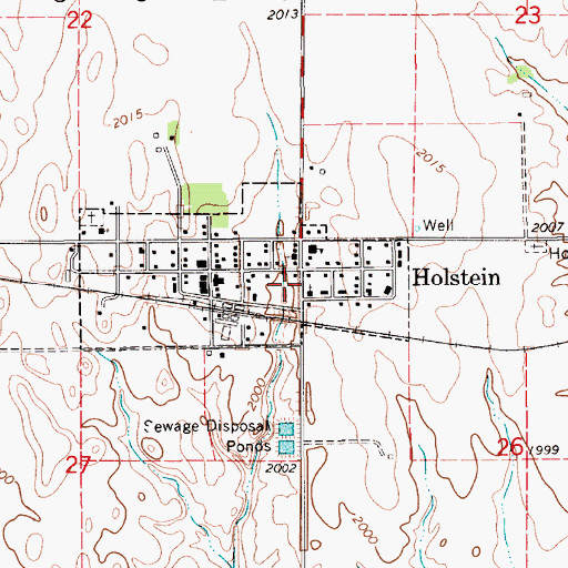 Topographic Map of Holstein Rural Fire Department, NE