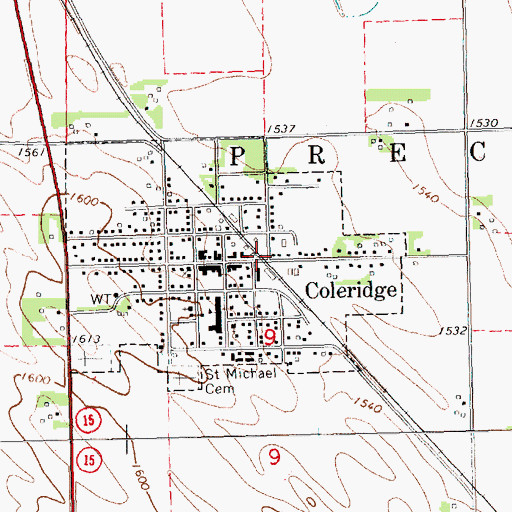 Topographic Map of Coleridge Ambulance Service, NE