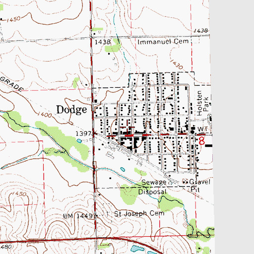 Topographic Map of Dodge Rescue Unit, NE